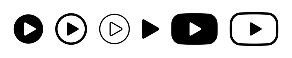 play button icon vector symbol. music video start sign. - obrazy, fototapety, plakaty