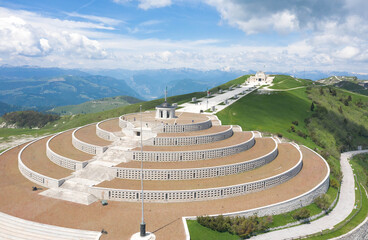 Military shrine -Bassano del Grappa from above