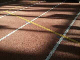 Sports arena lines at the sunset