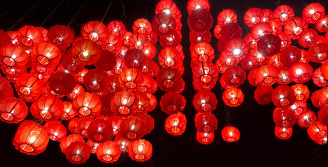 Clusters of red Lantern, mainly used for decoration during the Chinese New Year celebration