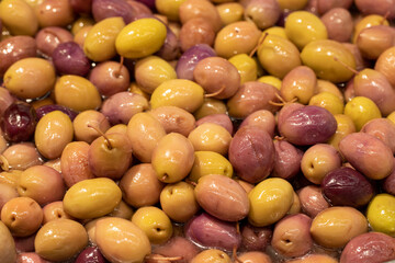 Close-up gourmet olives. Food background