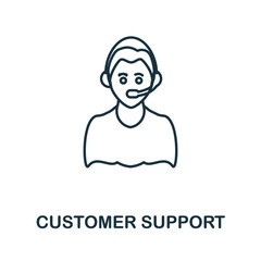 Customer Support line icon. Simple outline illustration from e-commerce collection. Creative Customer Support icon for web design, templates, infographics and more