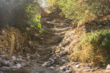 Natural stairs made of stone