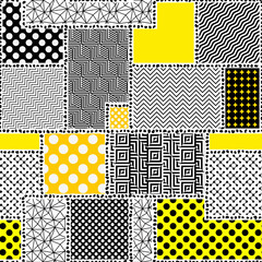 Geometric abstract pattern in patchwork style. Seamless vector
