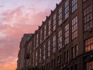 sunset in the city
