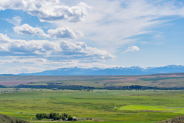 An overlooking landscape view of Madison Buffalo Jump SP, Montana