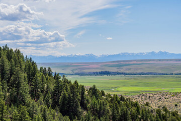 Fototapeta na wymiar An overlooking landscape view of Madison Buffalo Jump SP, Montana