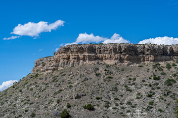 An overlooking landscape view of Madison Buffalo Jump SP, Montana