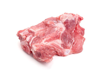 Raw pork with bones, isolated on white background. High resolution image