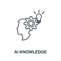 Ai Knowledge line icon. Creative outline design from artificial intelligence icons collection. Thin ai knowledge icon for infographics and banner