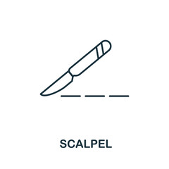Scalpel line icon. Thin style element from medicine icons collection. Outline scalpel icon