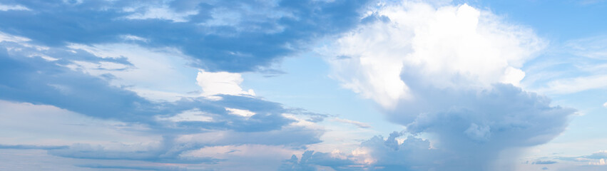 Naklejka na ściany i meble Cloudy landscape forming rain clouds banner panoramic