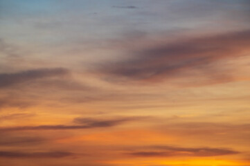 The warm sunshine before the sunrise in the morning in the countryside.