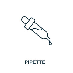 Pipette line icon. Thin style element from medicine icons collection. Outline pipette icon