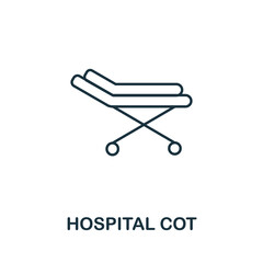 Hospital Cot line icon. Thin style element from medicine icons collection. Outline hospital cot icon