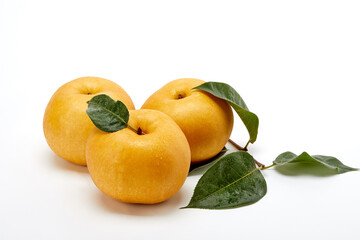 Pear on a white background, fruit.
흰 배경 위의 배, 과일