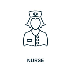 Nurse line icon. Thin style element from medicine icons collection. Outline nurse icon