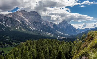 Fototapeta na wymiar Amazing nature landscape in the mountains. Dolomite Alps. Italy