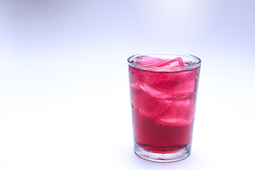 Isolated ice and fruit juices on a white background
