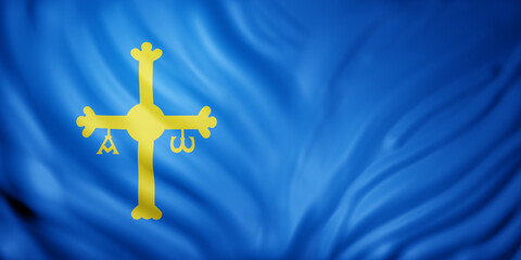 3d Asturias region flag - 439276244