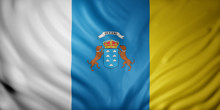 3d Canary islands region flag
