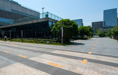 Financial center square and office building in Ningbo, China