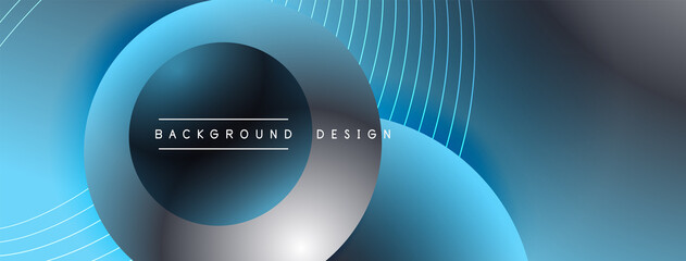 Gradient circles with shadows. Vector techno abstract background. Modern overlapping forms wallpaper background, design template