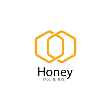 Honey Comb Logo Vector Icon Concept Design