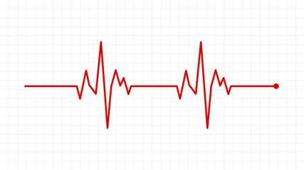 Heartbeat diagram, heart rate chart, pulse vector stock illustration.