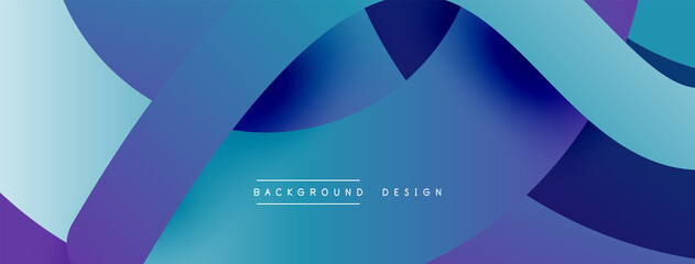 Abstract overlapping lines and circles geometric background with gradient colors