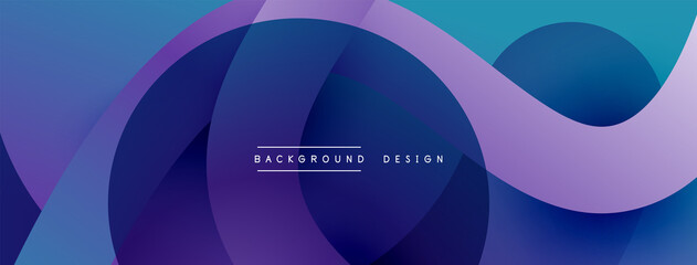 Abstract overlapping lines and circles geometric background with gradient colors