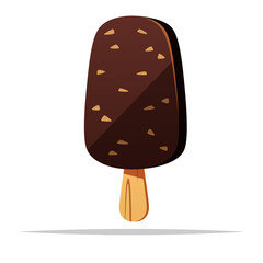 Chocolate ice cream bar vector isolated illustration