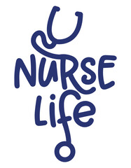 Obraz premium Nurse life - Stethoscope shape with text - STOP coronavirus, doctor t-shirt. Nursing, doctor, practitioner, nurse practitioner t shirt design template, speech bubble design.