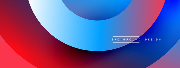 Abstract overlapping lines and circles geometric background with gradient colors