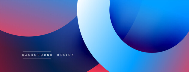 Abstract overlapping lines and circles geometric background with gradient colors