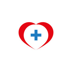 Heart sign icon with help sign inside. Vector illustration eps 10