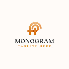 Fototapeta premium HP PH H P Monogram Logo Template Vector Illustration In Isolated White Background