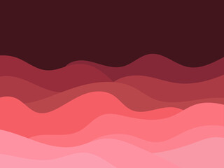 Desert landscape with dunes in a minimalist style. Flat design. Boho decor for prints, posters and interior design. Mid Century modern decor. Vector illustration