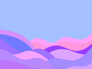 Desert landscape with dunes in a minimalist style. Flat design. Boho decor for prints, posters and interior design. Mid Century modern decor. Vector illustration