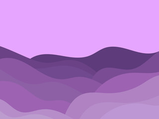 Desert landscape with dunes in a minimalist style. Flat design. Boho decor for prints, posters and interior design. Mid Century modern decor. Vector illustration