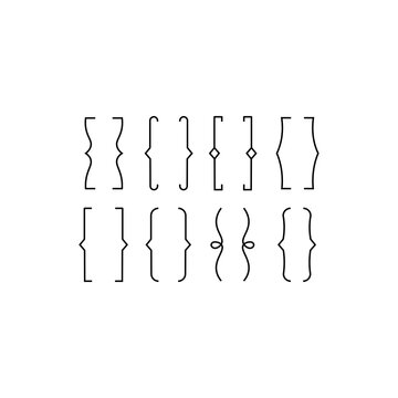 Set of curly brackets icons. Vector illustration eps 10