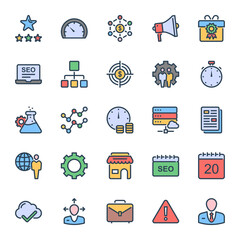 Filled outline icons for SEO & Web.