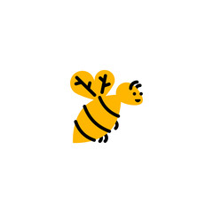 Bee. Vector logo in bold line style