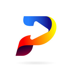 letter p arrow logo