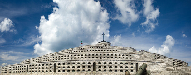 Military Shrine Memorial of Bassano del Grappa in a panoramic view.
