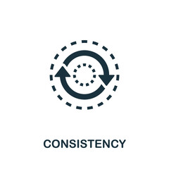 Consistency icon. Simple creative element. Filled monochrome Consistency icon for templates, infographics and banners