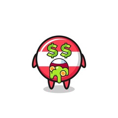 Obraz premium austria flag badge character with an expression of crazy about money
