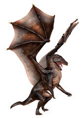 3D Rendering Fairy Tale Dragon on White