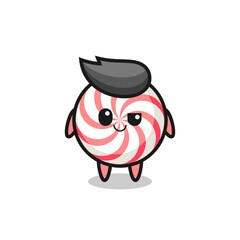 candy cartoon with an arrogant expression