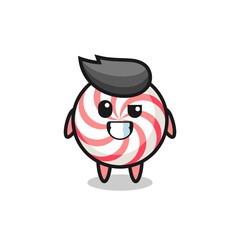 cute candy mascot with an optimistic face